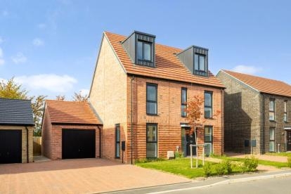 Five-bedroom three-storey home with garage at Southfields new-build development in Essex.