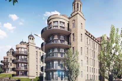 Computer generated image of the Nightingale property types at The Victoria development in Glasgow.